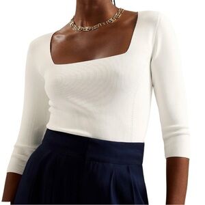 Ted Baker White Square Neck Blouse New never worn